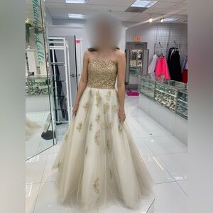 HAND BEADED Morilee Prom, Pageant GOWN Can  be size 10,8,6,4 sells $712